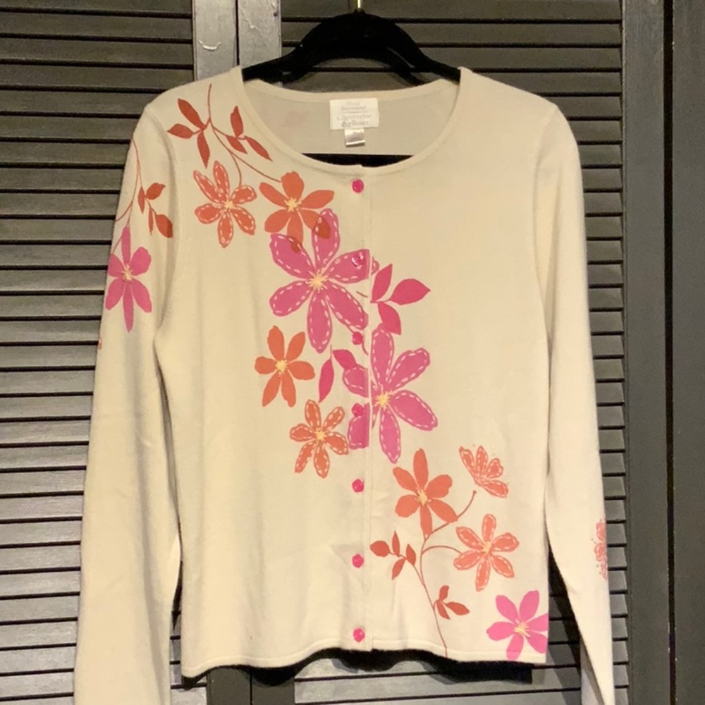 Christopher banks hand embroidered cardigan.